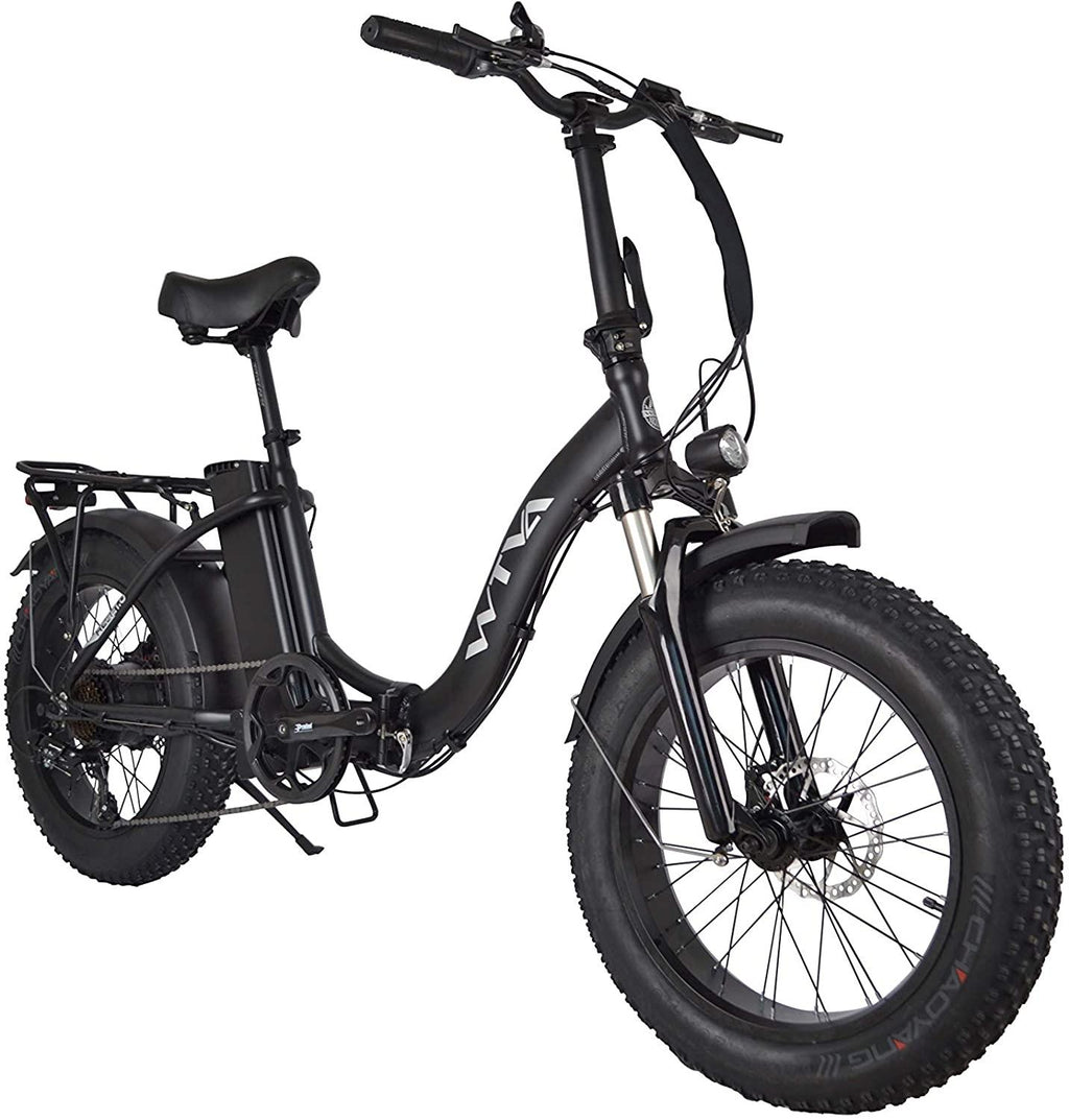 WTVA 20" Fat Tire Foldable Electric Bicycles with 750W Motor 48V 13AH Removable Lithium Battery, Beach Snow Hunting 7 Speed E-Bikes for Adult