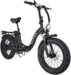 WTVA 20" Fat Tire Foldable Electric Bicycles with 750W Motor 48V 13AH Removable Lithium Battery, Beach Snow Hunting 7 Speed E-Bikes for Adult
