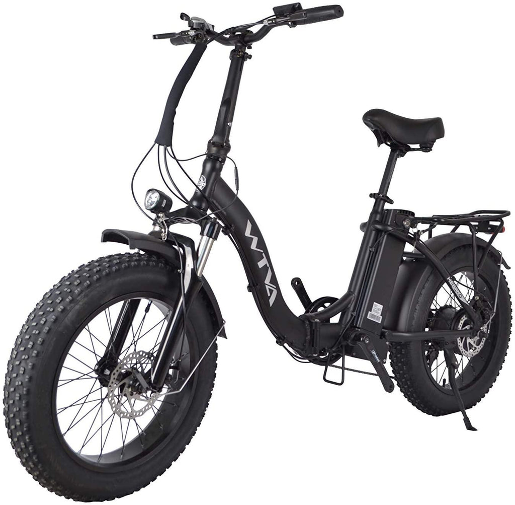 WTVA 20" Fat Tire Foldable Electric Bicycles with 750W Motor 48V 13AH Removable Lithium Battery, Beach Snow Hunting 7 Speed E-Bikes for Adult