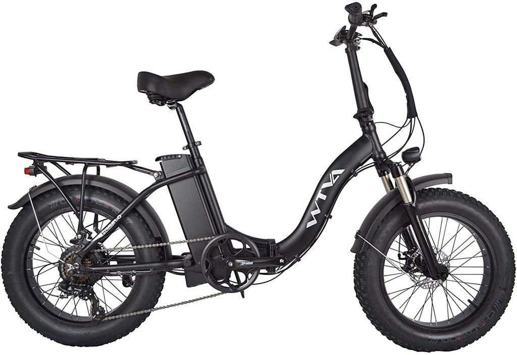 WTVA 20" Fat Tire Foldable Electric Bicycles with 750W Motor 48V 13AH Removable Lithium Battery, Beach Snow Hunting 7 Speed E-Bikes for Adult