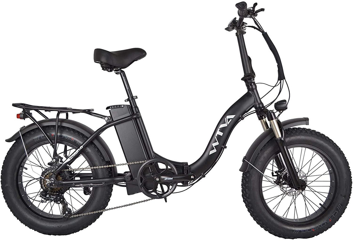 WTVA 20" Fat Tire Foldable Electric Bicycles with 750W Motor 48V 13AH Removable Lithium Battery, Beach Snow Hunting 7 Speed E-Bikes for Adult