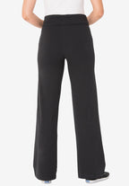 stretch cotton wide leg pant