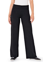stretch cotton wide leg pant