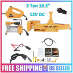 12V DC 3 Ton Automotive Electric Scissor Car Jack 16.5" Lifting Auto Repair Tool