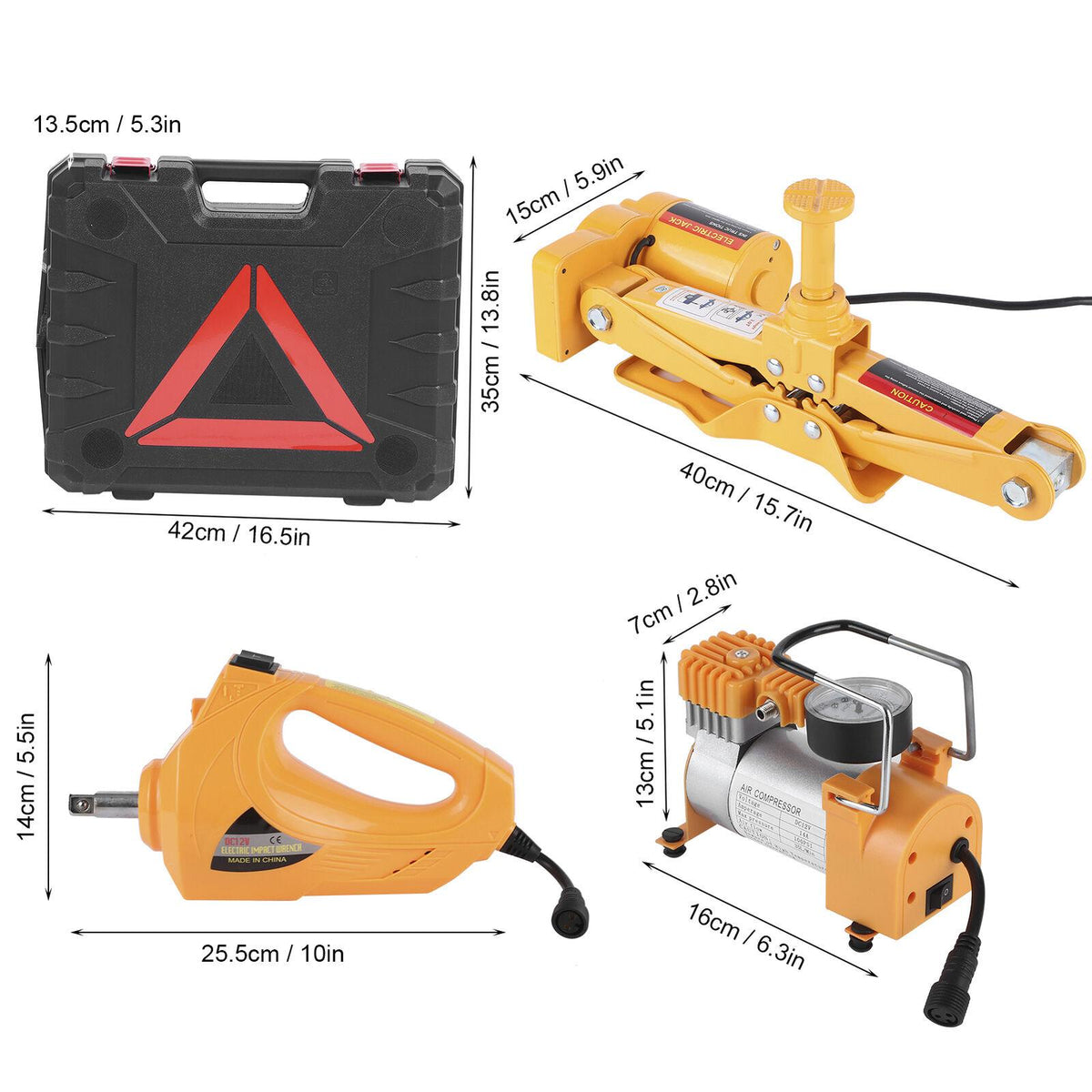 12V DC 3 Ton Automotive Electric Scissor Car Jack 16.5" Lifting Auto Repair Tool