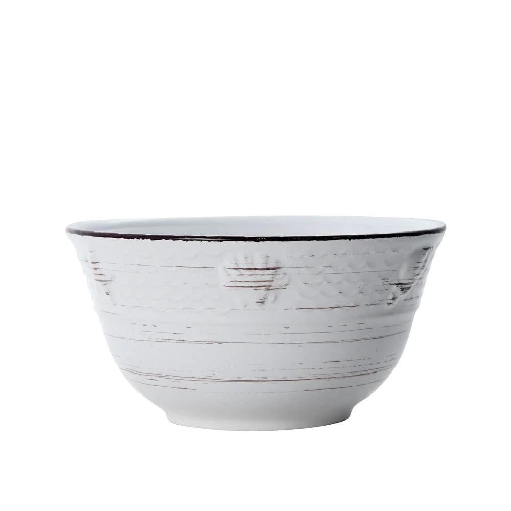 Trellis Coastal White Set of 4 Soup Cereal Bowls
