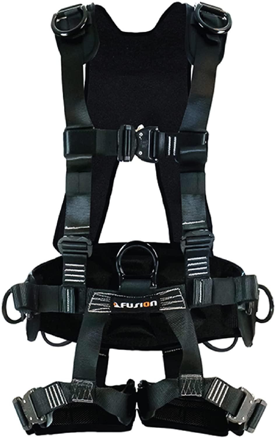 Fusion Climb Tac Scape II Tactical Full Body 3D EVA Padded Heavy Duty Adjustable Zipline Harness 23kN M-L Black