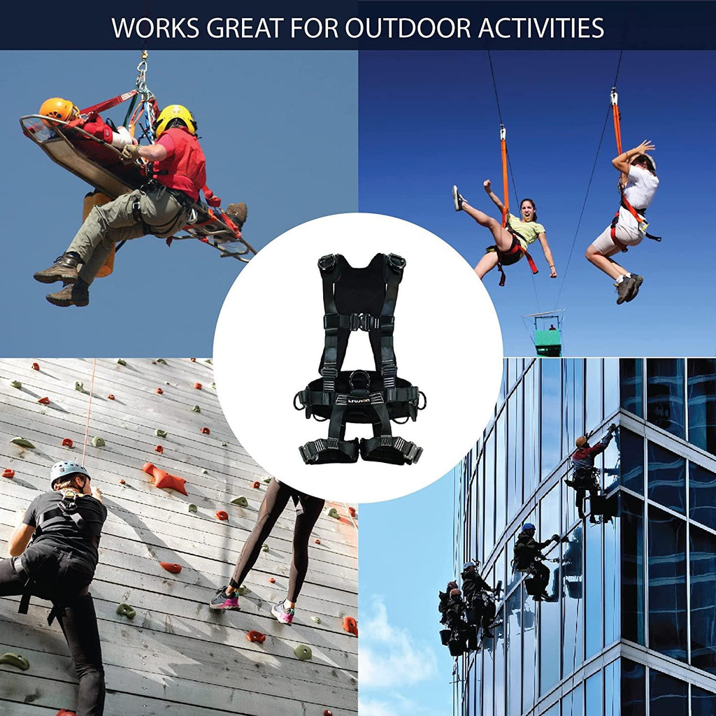 Fusion Climb Tac Scape II Tactical Full Body 3D EVA Padded Heavy Duty Adjustable Zipline Harness 23kN M-L Black