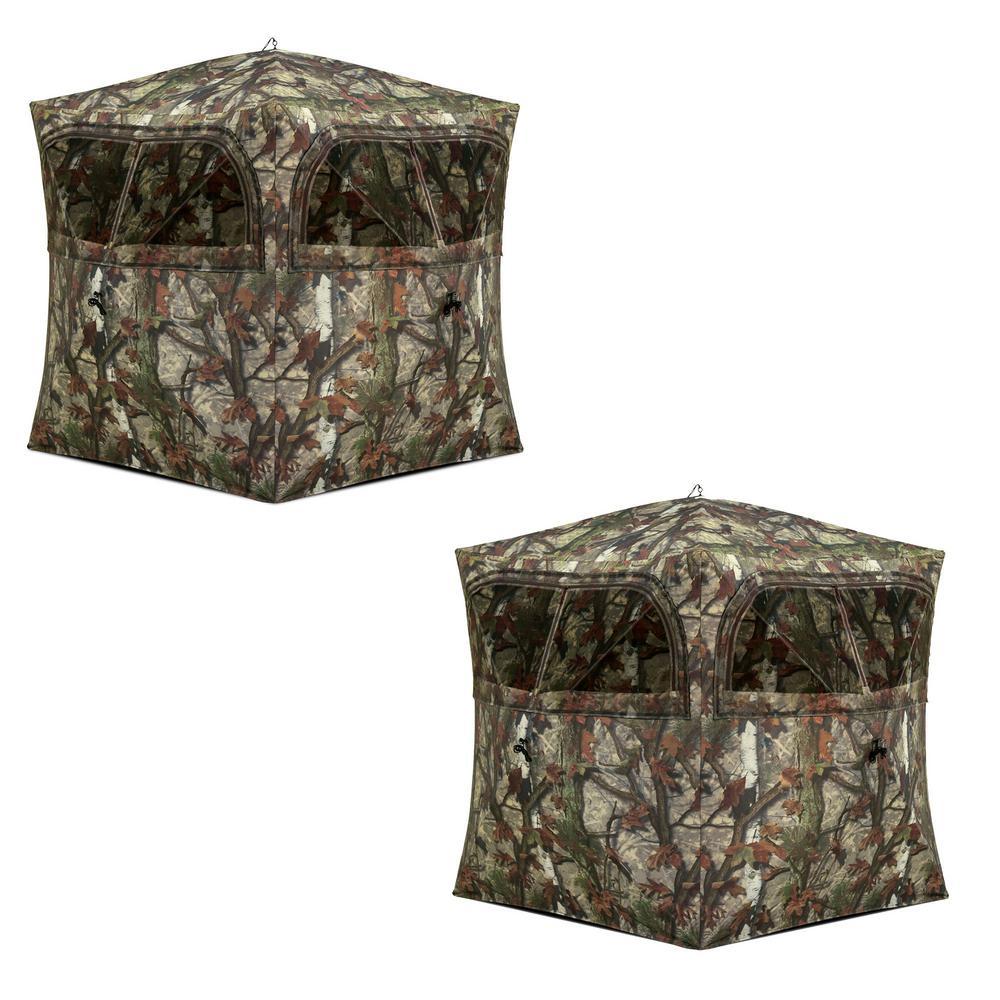 Grounder 250 Camo Lightweight Pop Up Ground Hunting Blind (2-Pack)