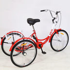 Adult Tricycle Trike,Single Speed Three Wheel Bike,24/26 inch Cruise Bicycle with Shopping Basket for Seniors,Women and Men