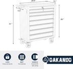 7-Drawer Metal Rolling Tool Chest with Wheels,Tool StoraCabinet with LocSystem，Toolbox with Wheels for Garage,Workshop, Repair Shop(Black, 7-Drawer)