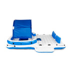 Tropical Breeze 6 Person Floating Island Lounge Raft bundled w/ Repair Patch Kit