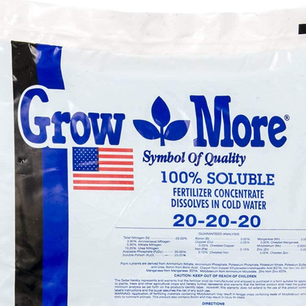 grow more 5010 all purpose fertilizer 20-20-20, 25-pound , white