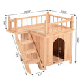 ANA Store Wooden Pet House Dog Cat Puppy Room Bed Platform Bed Shelter Indoor Outdoor 2-Story Indoor Lounge, Climbable Stairs Lightweight, Weather-Resistant Durable Simple Assembly Easy Move
