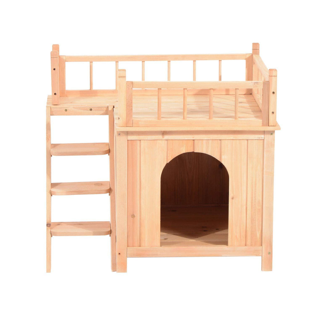ANA Store Wooden Pet House Dog Cat Puppy Room Bed Platform Bed Shelter Indoor Outdoor 2-Story Indoor Lounge, Climbable Stairs Lightweight, Weather-Resistant Durable Simple Assembly Easy Move