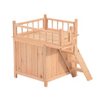 ANA Store Wooden Pet House Dog Cat Puppy Room Bed Platform Bed Shelter Indoor Outdoor 2-Story Indoor Lounge, Climbable Stairs Lightweight, Weather-Resistant Durable Simple Assembly Easy Move