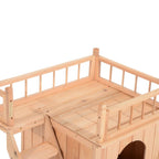 ANA Store Wooden Pet House Dog Cat Puppy Room Bed Platform Bed Shelter Indoor Outdoor 2-Story Indoor Lounge, Climbable Stairs Lightweight, Weather-Resistant Durable Simple Assembly Easy Move