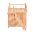 ANA Store Wooden Pet House Dog Cat Puppy Room Bed Platform Bed Shelter Indoor Outdoor 2-Story Indoor Lounge, Climbable Stairs Lightweight, Weather-Resistant Durable Simple Assembly Easy Move