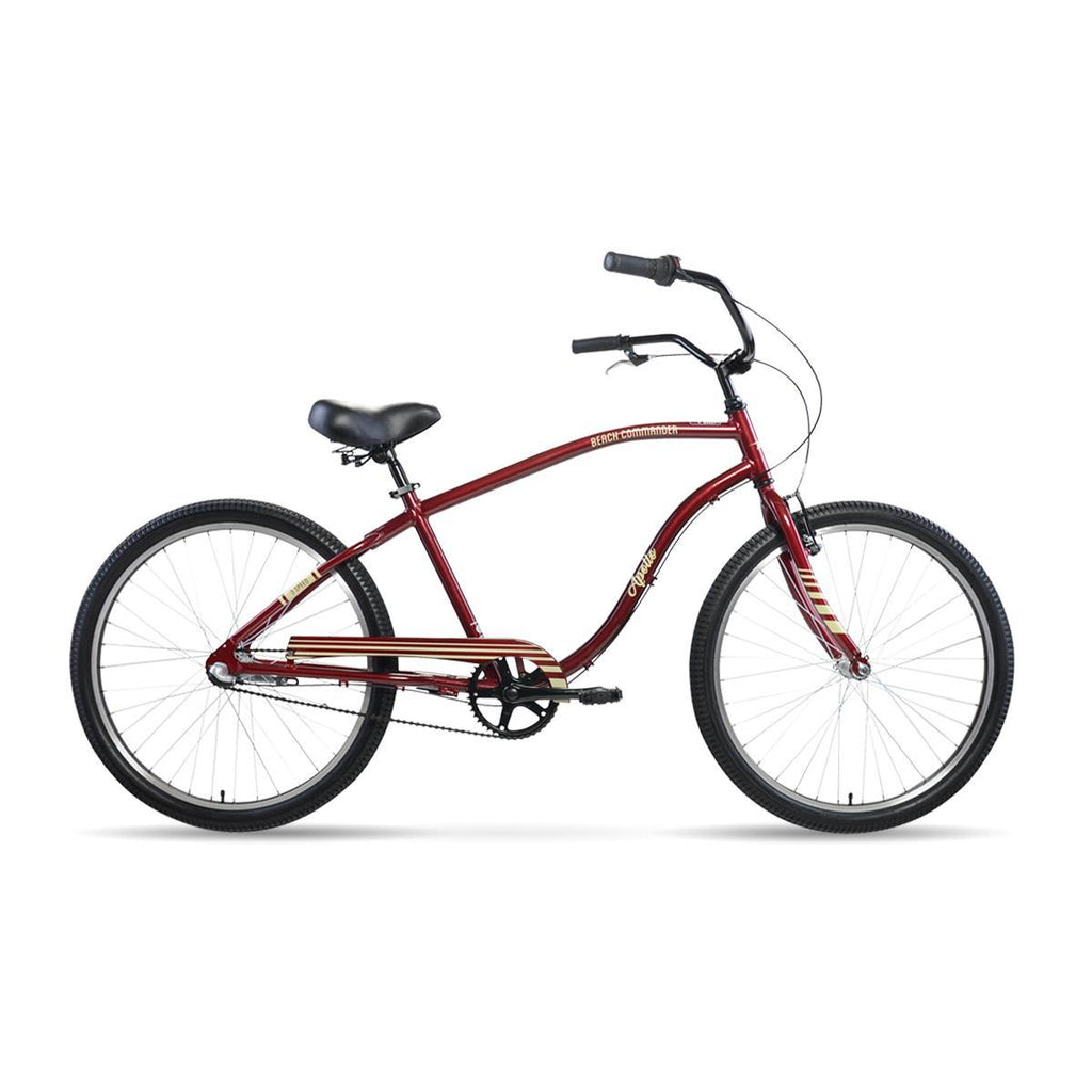 APOLLO Beach Commander 26 In. Internal 3 Speed Cruiser Bike, Deep Red