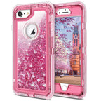 Phone Case - 3 Layers Shockproof Glitter Sparkling Dynamic Sands Full Protection Case For iPhone XR XS(Max) X 8 7 6S 6/Plus