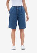 elastic-waist cotton short