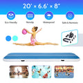 Preenex 20ft Air Gymnastics and Yoga Mat for Home Gym and Outdoors With Pump (Four pump nozzles)