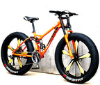 CHICAI 26 Inch Mountain Cross Country High Carbon Steel Beach Snow Fat Bike Super Wide Tire Sports Bike 21-30 Speed Low Speed Racing Student Bike (Size : 24-Speed)
