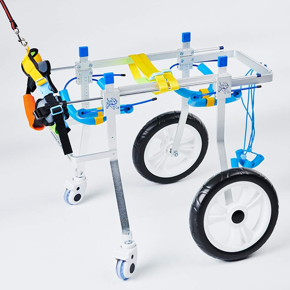 Tongping Adjustable Dog Pet Wheelchair, Front/Hind Legs Rehabilitation, 4 Wheels Dog Cart Wheels