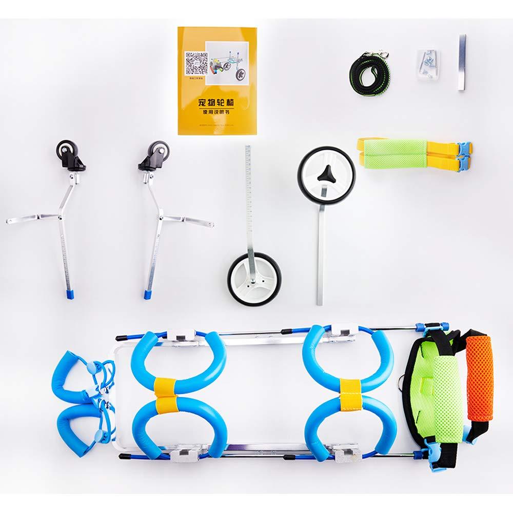 Tongping Adjustable Dog Pet Wheelchair, Front/Hind Legs Rehabilitation, 4 Wheels Dog Cart Wheels