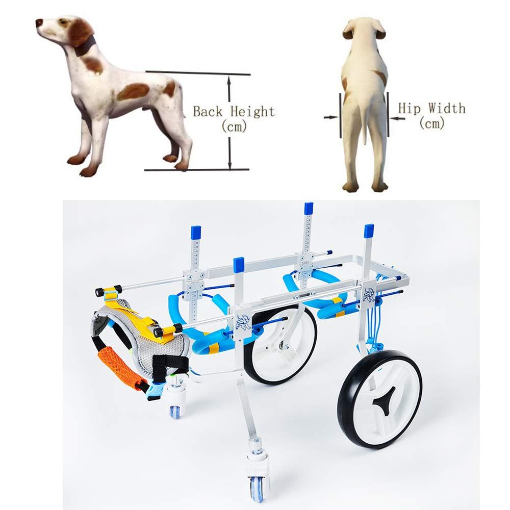 Tongping Adjustable Dog Pet Wheelchair, Front/Hind Legs Rehabilitation, 4 Wheels Dog Cart Wheels