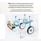 Tongping Adjustable Dog Pet Wheelchair, Front/Hind Legs Rehabilitation, 4 Wheels Dog Cart Wheels