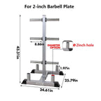 2inch Weight Plate Rack Tree &amp; 4 Barbell Bar Holders Olympic Weight Organizer StoraStand, Holds Up to 440 lbs