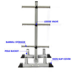 Olympic Weight Rack with Bar Holder for 2 Inch Barbell/Bumper Plates Heavy Duty Stand Black w/ 4 Bar Holder, Holds Up to 440 lbs