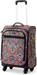 Women's On The Go Carry-on 21" Roller Suitcase in Sustainable Materials, Rainbow Wanderlust, 22-Inch