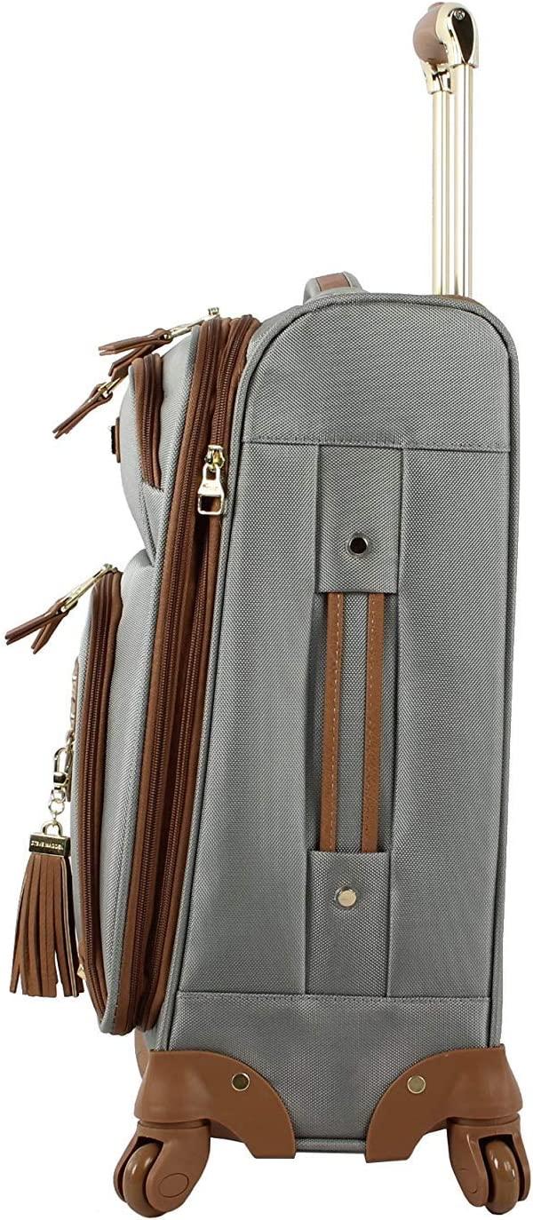er 20 Inch Carry On Luggage Collection - Lightweight Softside Expandable Suitcase for Men &amp; Women - Durable Bag with 4-Rolling Spinner Wheels (Harlo Gray)