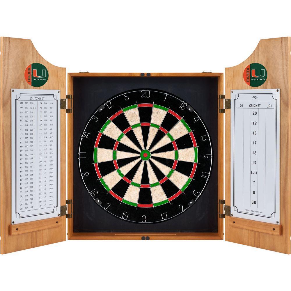 University of Miami Text 20.5 in. Wood Dart Cabinet Set