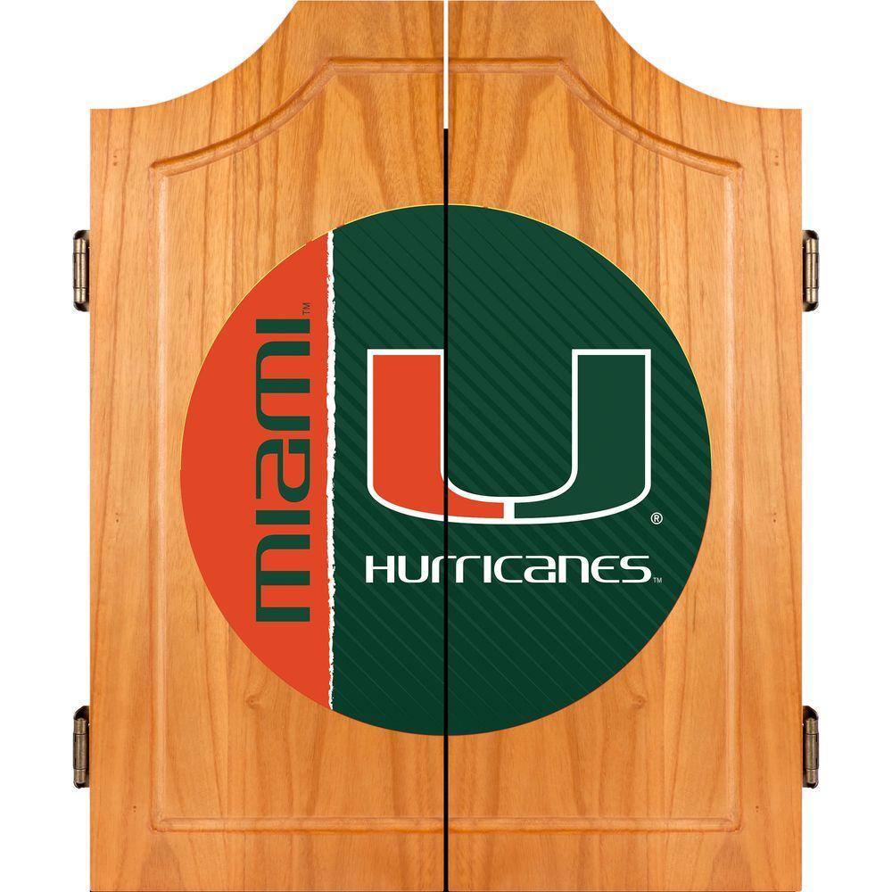 University of Miami Text 20.5 in. Wood Dart Cabinet Set