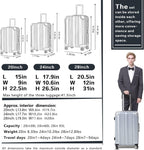 Luggage Aluminium Frame Suitcase TSA Lock 100%PC 20in 24in 28in (Sliver, L(28in))