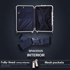 Luggage Aluminium Frame Suitcase TSA Lock 100%PC 20in 24in 28in (Sliver, L(28in))