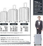 Luggage Aluminium Frame Suitcase TSA Lock 100%PC 20in 24in 28in (Sliver, L(28in))