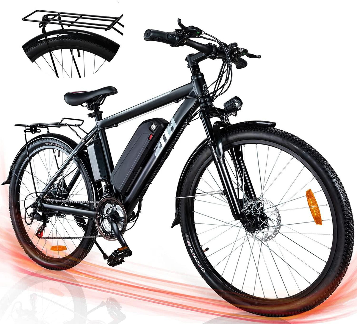ZNH Electric Bike UL Certified 26'' Bicycle for Adults 350W Electric Commuter Bike/Mountain Bike, Adult Ebike with Removable 36V/10AH Battery, Electric Bike with Disc Brake/ 21-Speed Gears