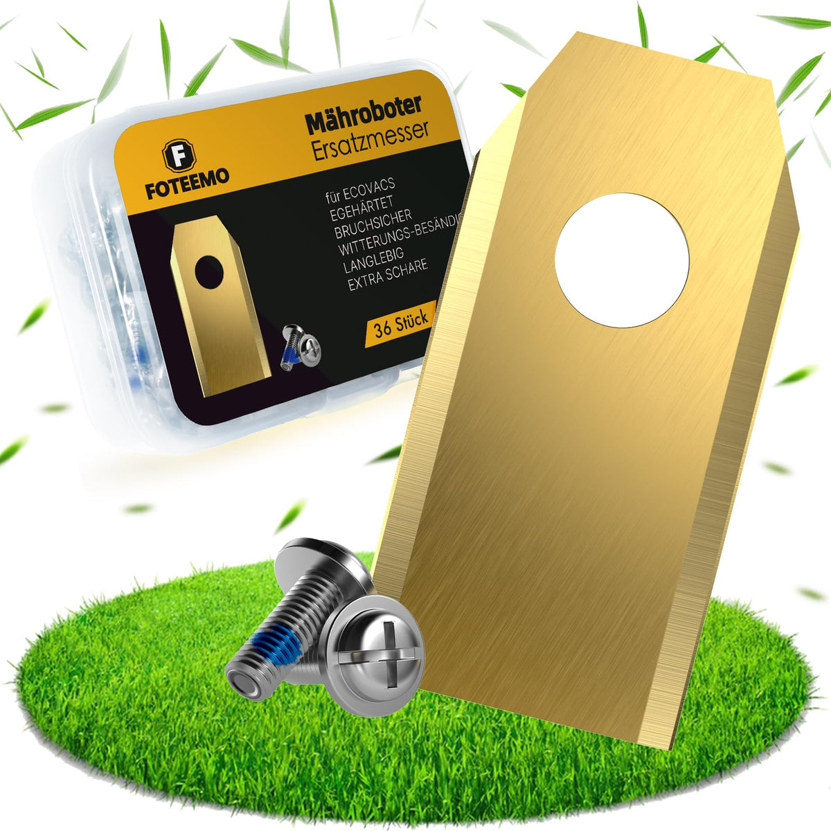 Replacement Blades Compatible with All  Lawn Mowers, 36 Pcs Robotic Lawn Mower Blades Compatible with A1600 Rtk, O500, O1200, G1-800, Gx-600,  Replacement Robotic Mower Blades