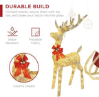 ZhanMazwj Lighted Christmas 4ft Reindeer &amp; Sleigh Outdoor Yard Decoration Set w/ 205 LED Lights, Stakes, Zip Ties sd1012