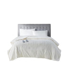 Serta Ribbed Micro Fleece Heated Blanket, Queen, Ivory