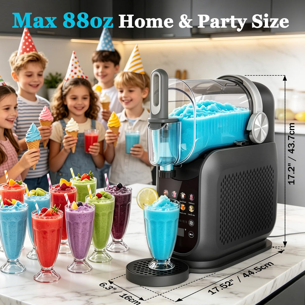 2-in-1 Slushie Machine & Soft Serve Ice Cream Maker | 2.6L/88oz Capacity, No Ice Needed, Self-Cleaning, Frozen Drink Machine for Ice Cream, Margaritas, Frappés, Milk Shake