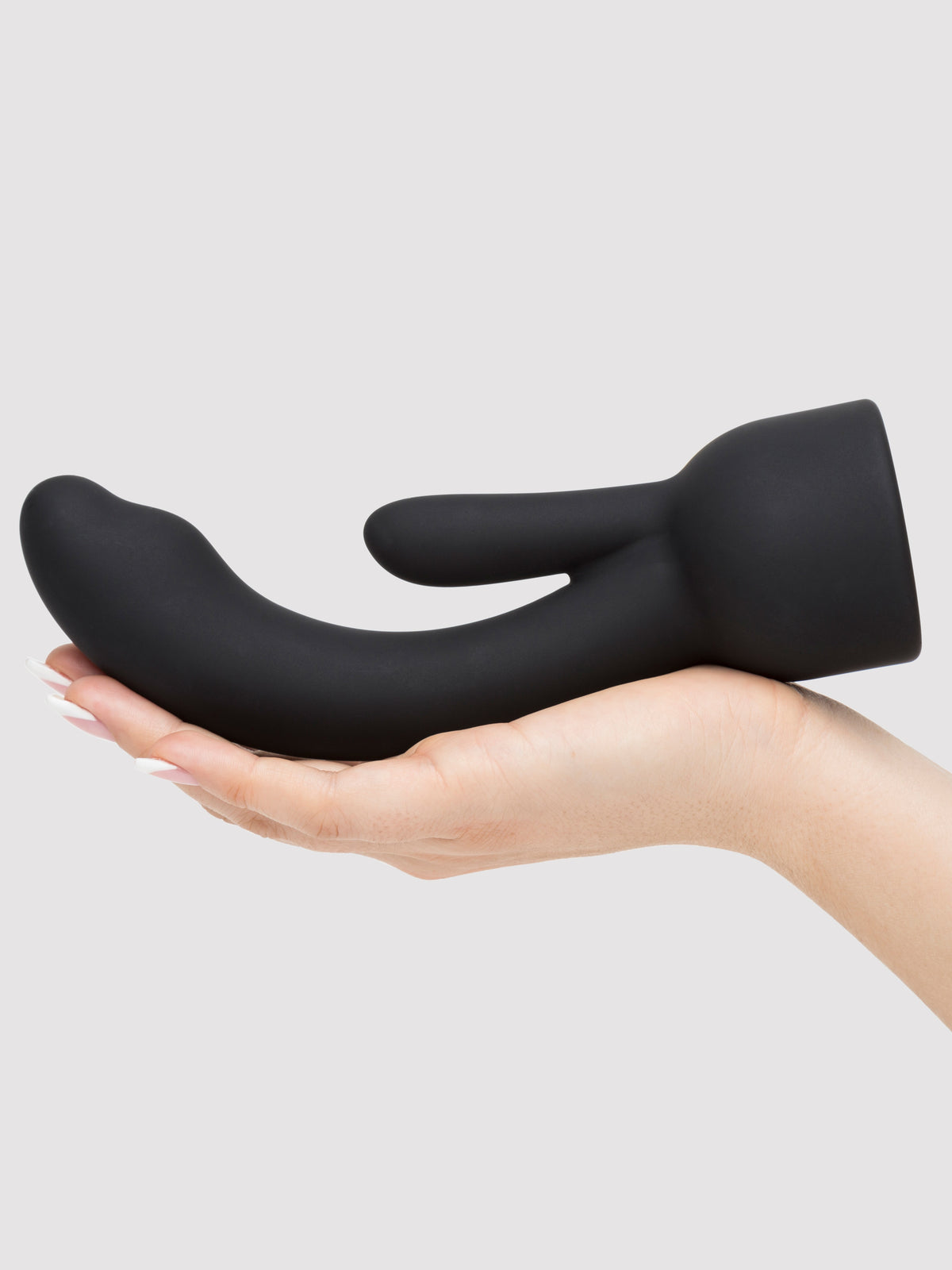 Doxy Number 3 Black Silicone Rabbit Wand Attachment , Black