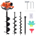 tuoke gas powered post hole digger earth auger drill 62cc 2 stroke with 3 auger bits + extension bar for fence and planting
