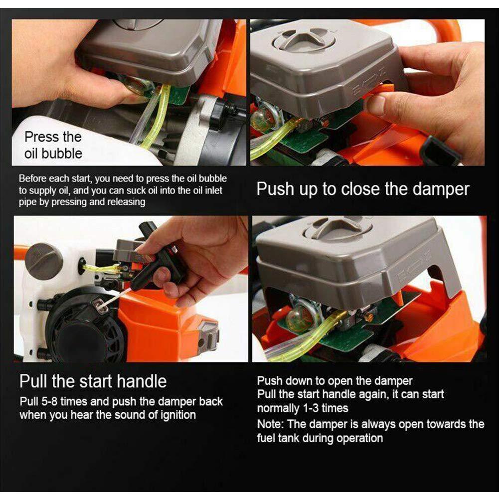 tuoke gas powered post hole digger earth auger drill 62cc 2 stroke with 3 auger bits + extension bar for fence and planting