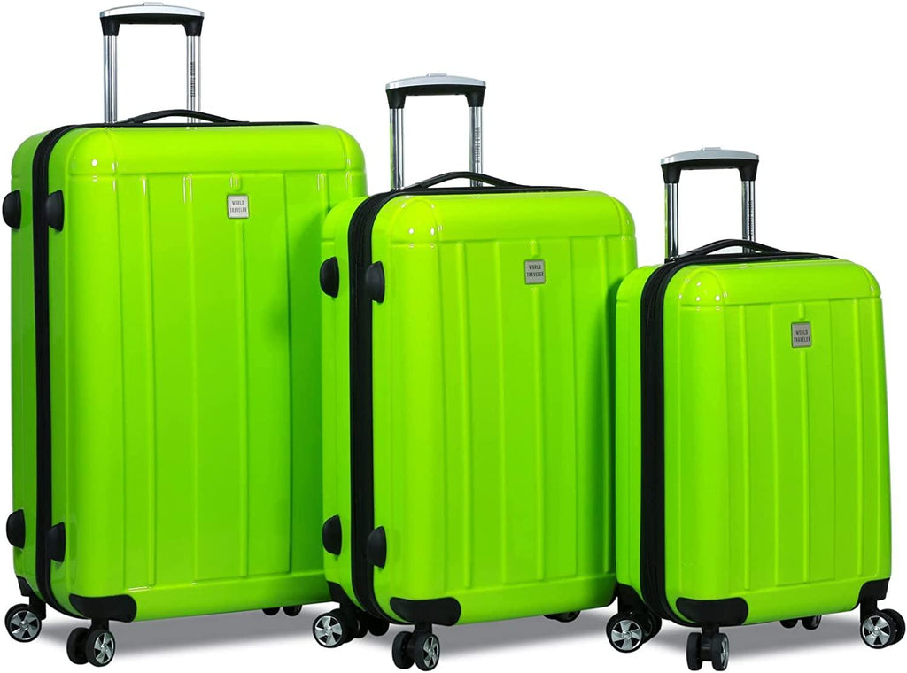 Contour 3-Piece Hardside Spinner Luggage Set with TSA Lock, Apple Green, One Size