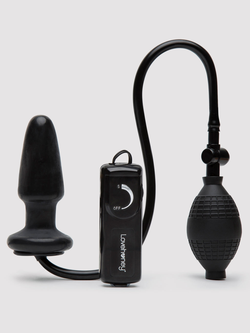 Lovehoney Vibrating Inflatable Butt Plug 4.5 Inch, Black